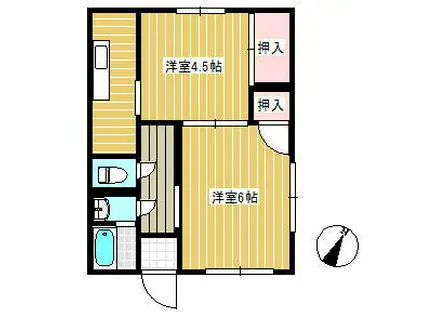 三和コーポ(2K/2階)の間取り写真