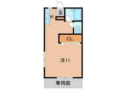 ハイツ橿山II(ワンルーム/1階)の間取り写真