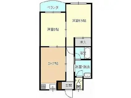 サンパレスたむら3(2DK/3階)の間取り写真