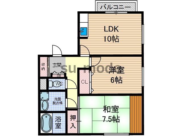 レオコート(2LDK/2階)の間取り写真