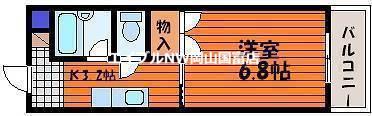 パークアベニュー伊島(1K/2階)の間取り写真
