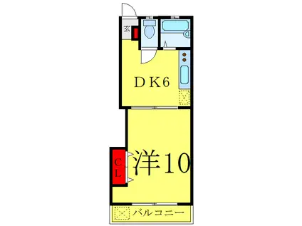 滝野川若杉ハイツ(1DK/2階)の間取り写真