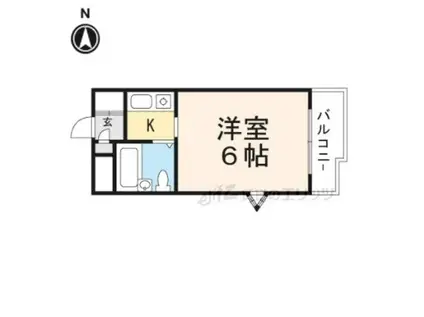 ジョイフル富田(1K/4階)の間取り写真