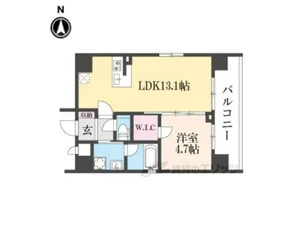 ベラジオ京都河原町2(1LDK/2階)の間取り写真