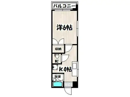 サンハイツふじ(1K/3階)の間取り写真