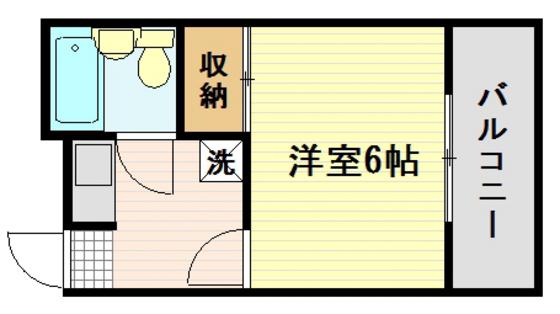 梶本ビル(1K/3階)の間取り写真