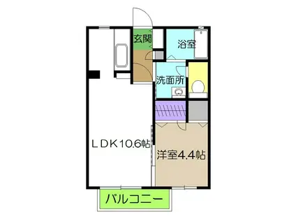 シャーメゾンURAYAKA(1LDK/2階)の間取り写真