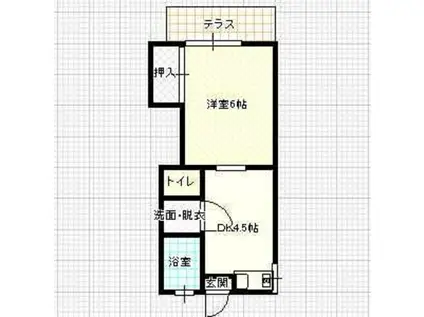 今城アパート(1DK/1階)の間取り写真