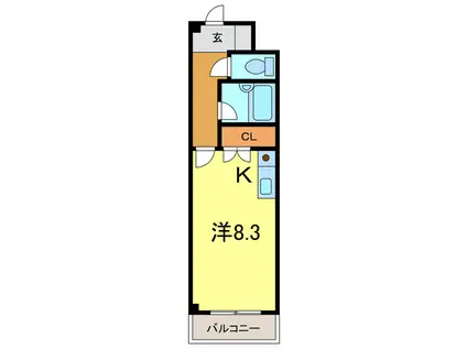 ゴールドマンション安井III(ワンルーム/4階)の間取り写真