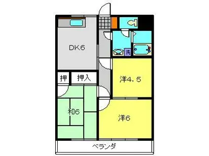 杉本第2ビル(3DK/3階)の間取り写真