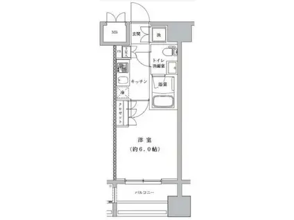 ライジングプレイス川崎(1K/8階)の間取り写真