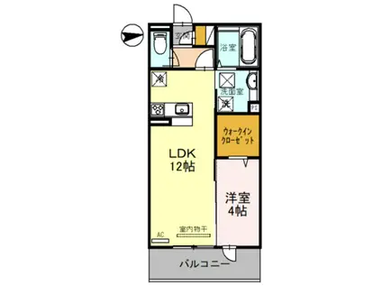 D-ROOM桑ノ木(1LDK/3階)の間取り写真