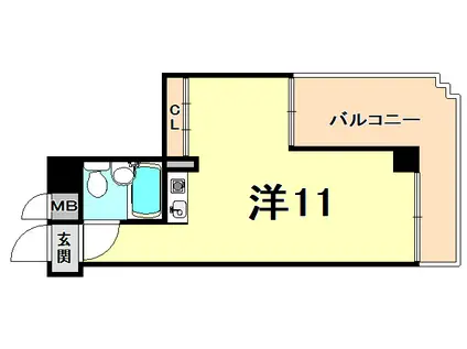夙川ハイム(ワンルーム/2階)の間取り写真