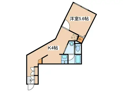DOLCE聖蹟桜ヶ丘(1K/1階)の間取り写真