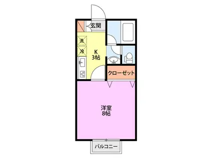 PINI-OYAMA(1K/1階)の間取り写真