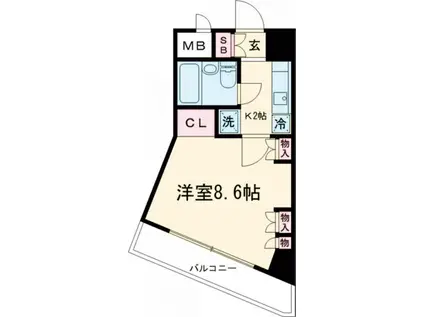 アカデミーグローリア初穂町田合同ビル(1K/8階)の間取り写真
