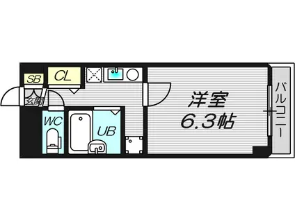 クレール相川(1K/4階)の間取り写真