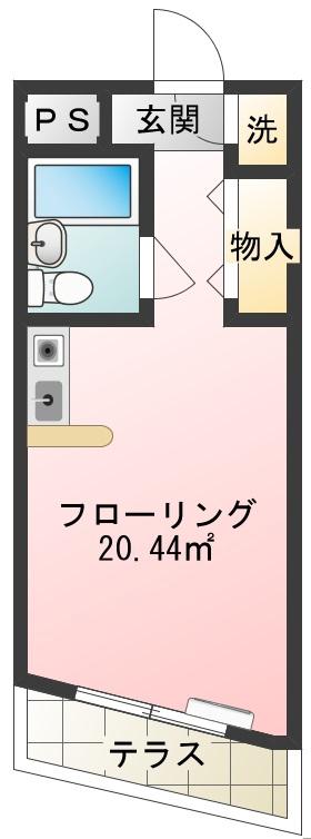 ヴォージュ石川(ワンルーム/1階)の間取り写真