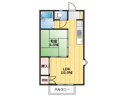 YSハイツⅡ(1LDK/2階)の間取り写真