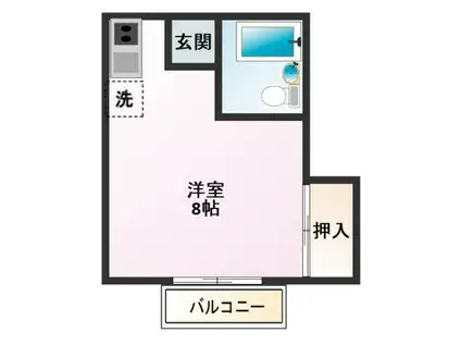 メゾンエクセル甲府(ワンルーム/1階)の間取り写真