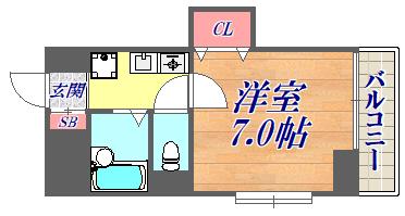 クレールオオトシ(1K/1階)の間取り写真
