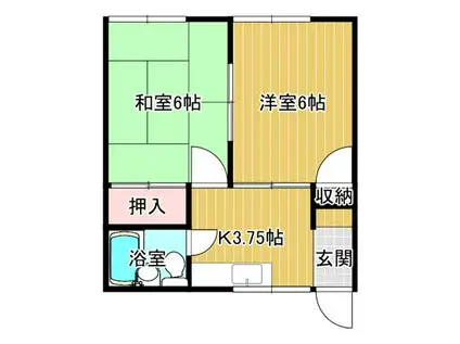 光ハイツ(2K/2階)の間取り写真