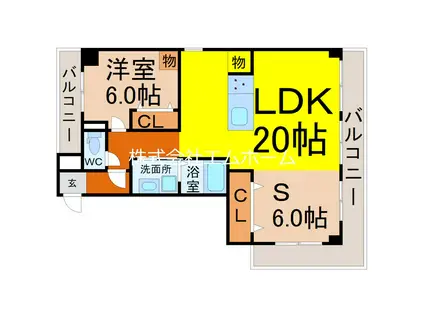 グリーンハイツ鶴舞公園(2LDK/4階)の間取り写真