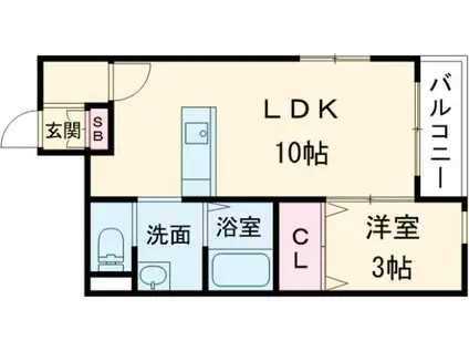 ドルチェ・ヴィータ柳川E(1LDK/1階)の間取り写真