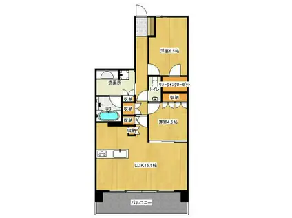 一条レジデンス西伊場(2LDK/2階)の間取り写真