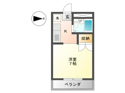 OMレジデンス西岐阜(1K/3階)の間取り写真