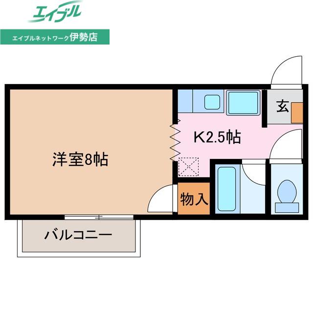 アネックス(1K/1階)の間取り写真