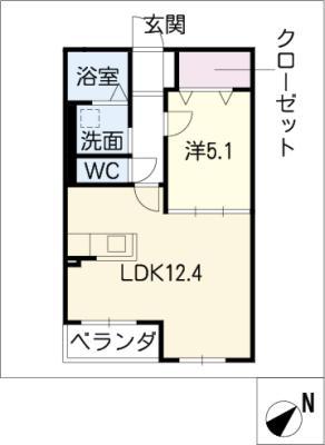 プレミオ(1LDK/1階)の間取り写真