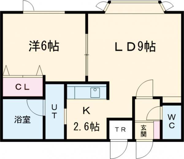 グレース新富B(1LDK/2階)の間取り写真
