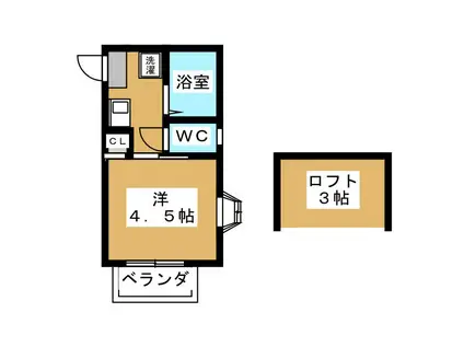エルマーノ菊名(1K/2階)の間取り写真
