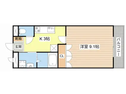 ピア・BELL(1K/1階)の間取り写真