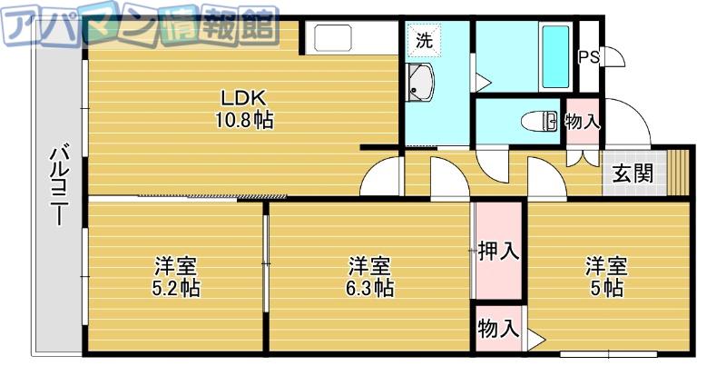 ファミーユ(3LDK/2階)の間取り写真