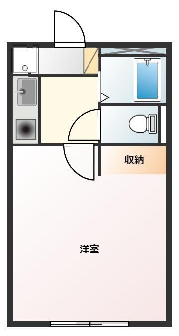 B-STYLE八剣(1K/2階)の間取り写真