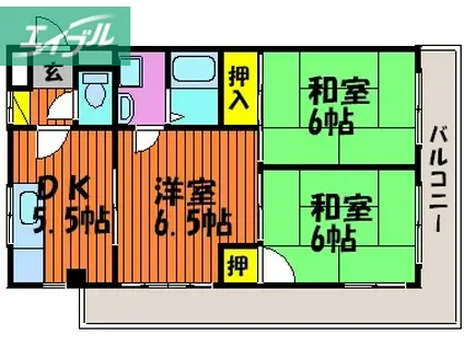 ドミール89(3DK/3階)の間取り写真