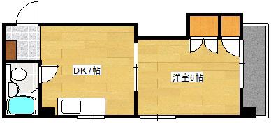コーポ平和(1DK/4階)の間取り写真