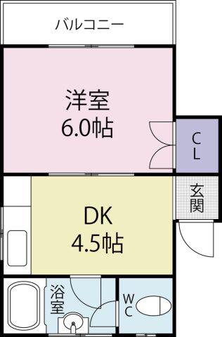 コーポ千鳥(1DK/2階)の間取り写真