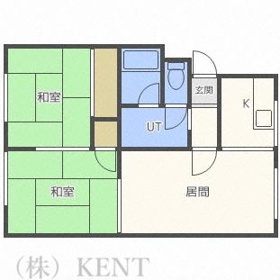 寿ハイツ(2LDK/2階)の間取り写真