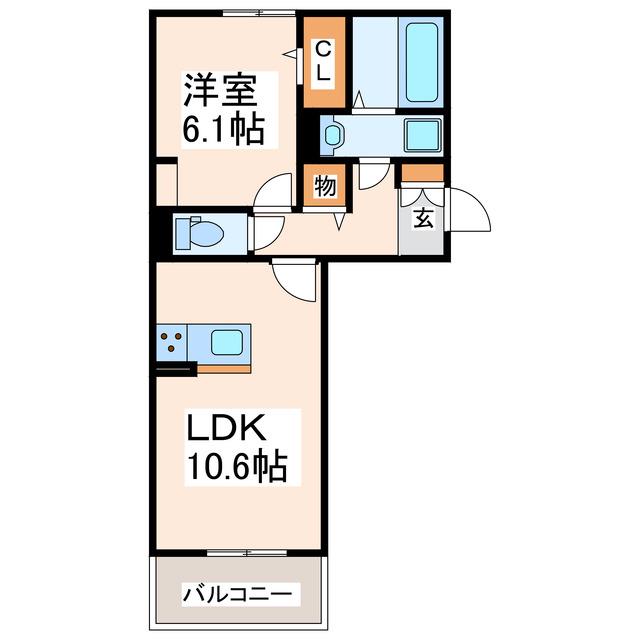 EF三番館(1LDK/3階)の間取り写真