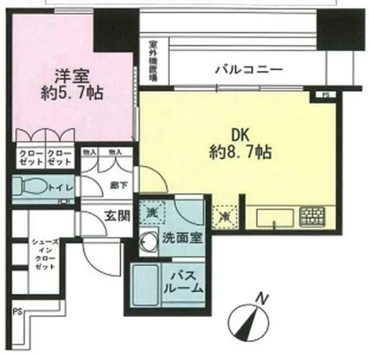 プレミストタワー白金高輪 7階階 間取り