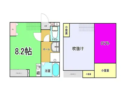 L.Aヴィラ大津(ワンルーム/1階)の間取り写真