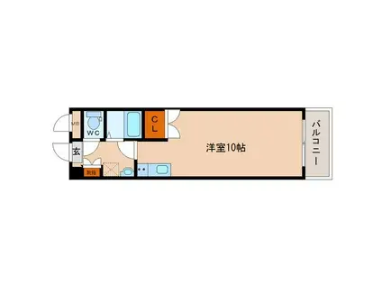 オーブII(ワンルーム/4階)の間取り写真