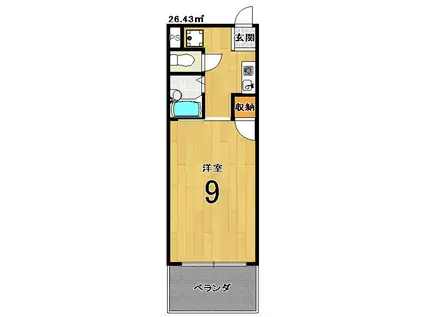 ラフィーネ四条堀川(1K/5階)の間取り写真