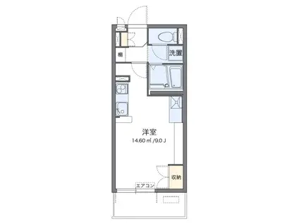 クレール西八王子(ワンルーム/4階)の間取り写真