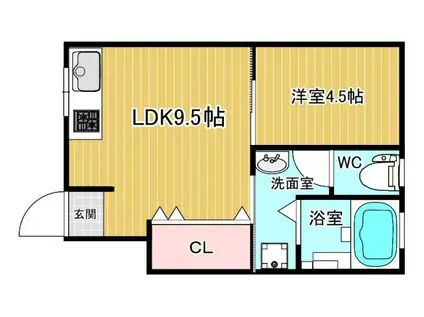 コーポシオツ(1LDK/2階)の間取り写真