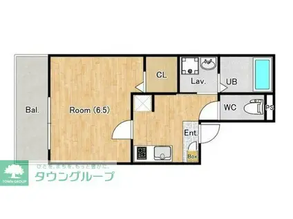 ジーメゾン福生牛浜リント(1K/1階)の間取り写真