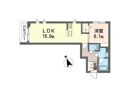 S-PRIME(1LDK/3階)の間取り写真